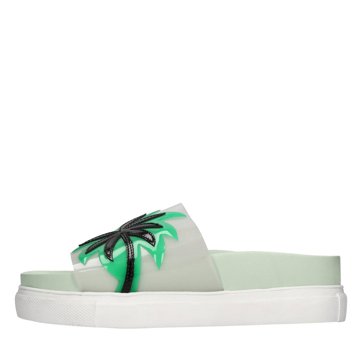 Mules in pelle e plexi 