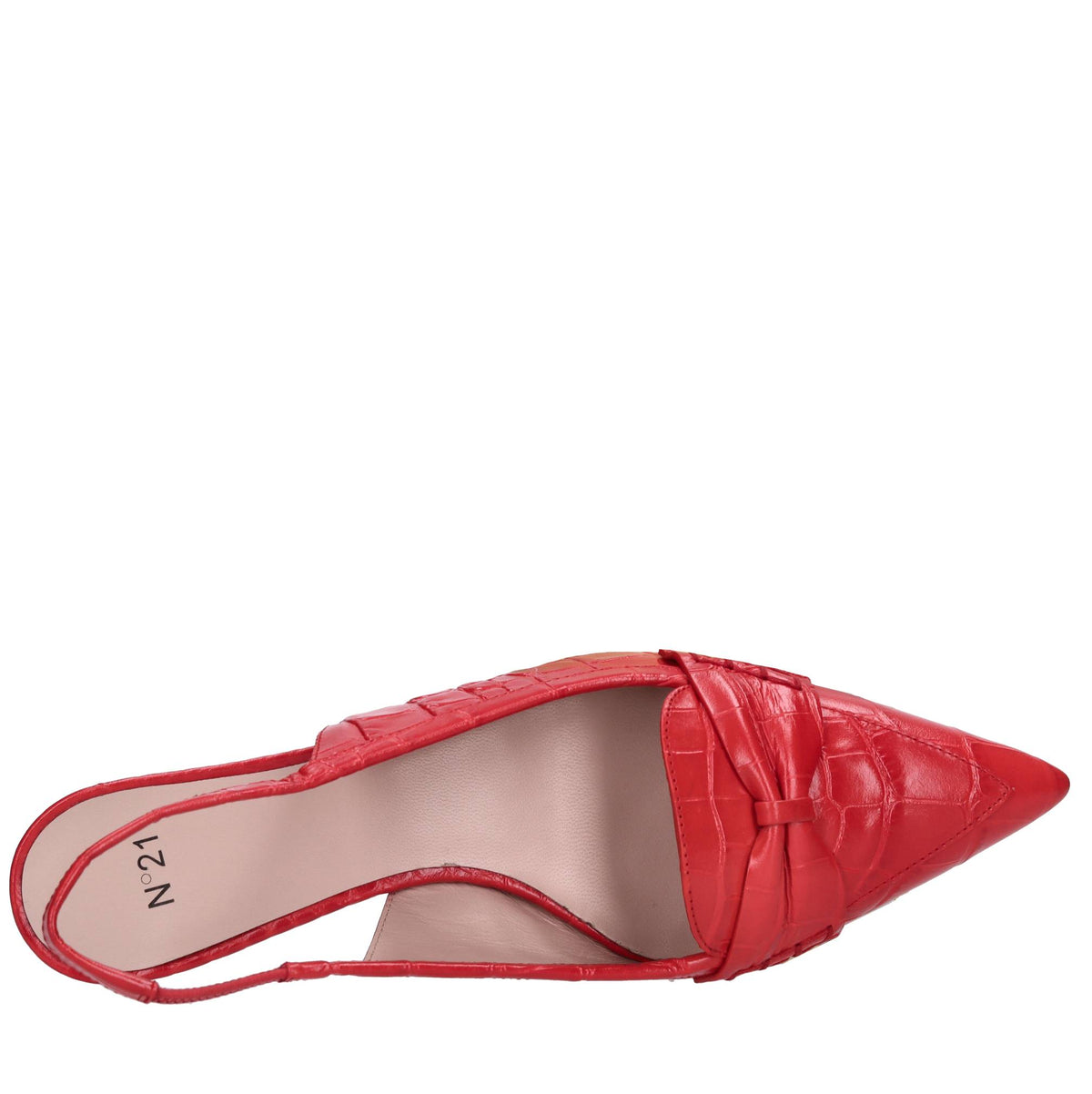 Décolleté slingback in pelle 