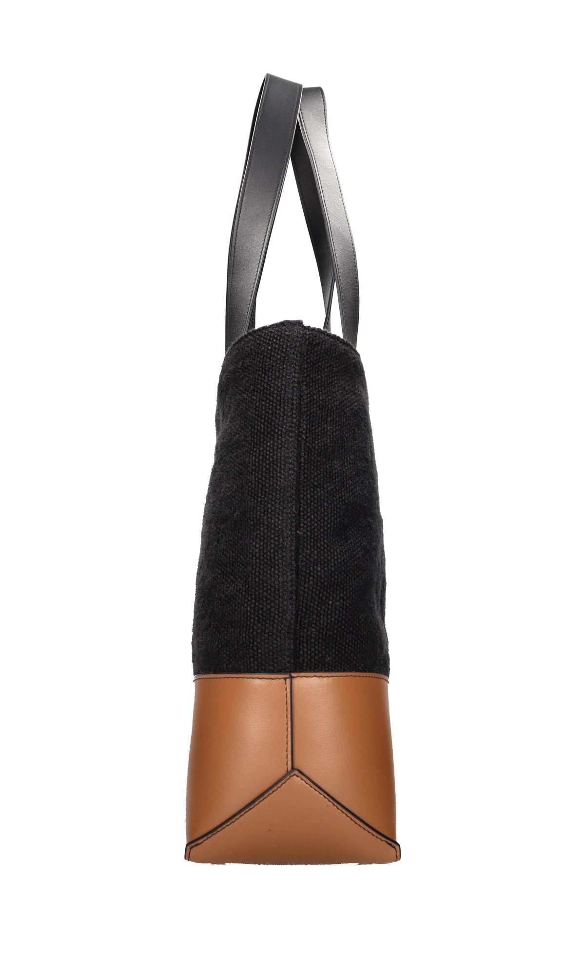 Borsa in pelle e tessuto 