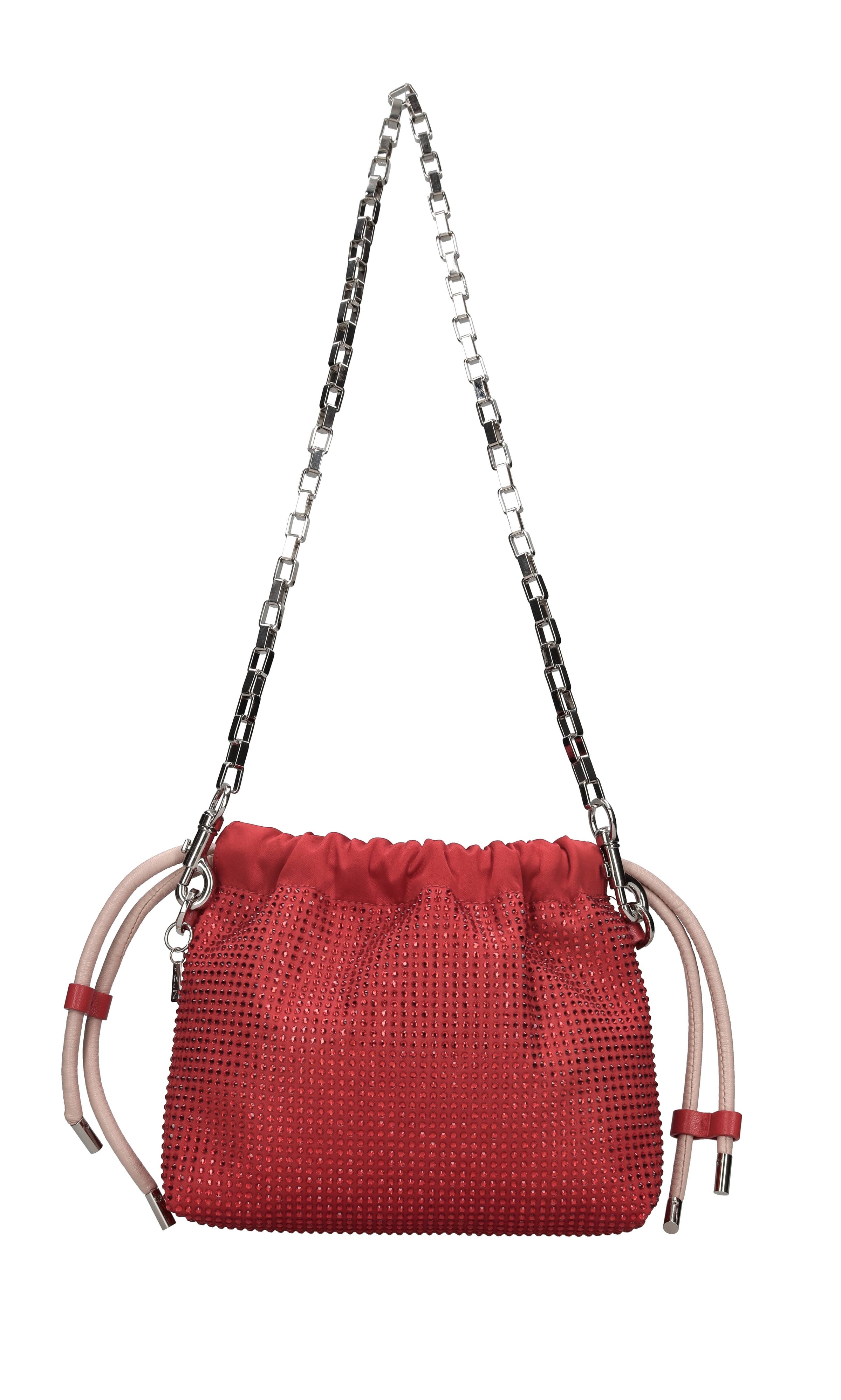 Borsa con in tessuto e strass 