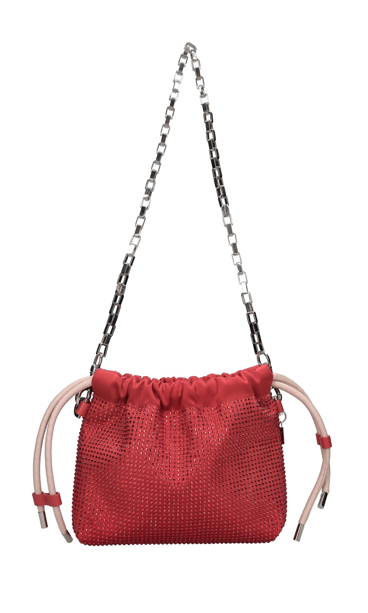 Borsa con in tessuto e strass 
