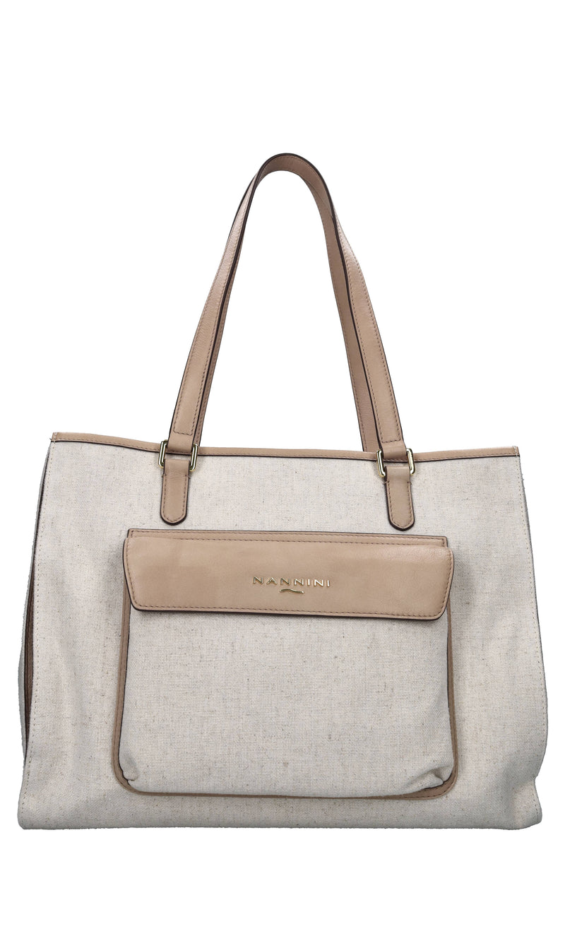 Borsa in tessuto e pelle 