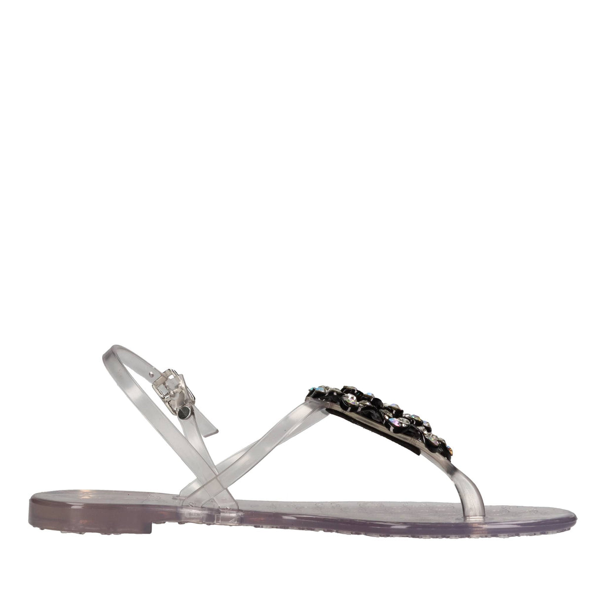 Sandali flat modello NUNZIA in plexi trasparente 