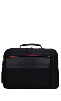 Borsa in pelle e tessuto 