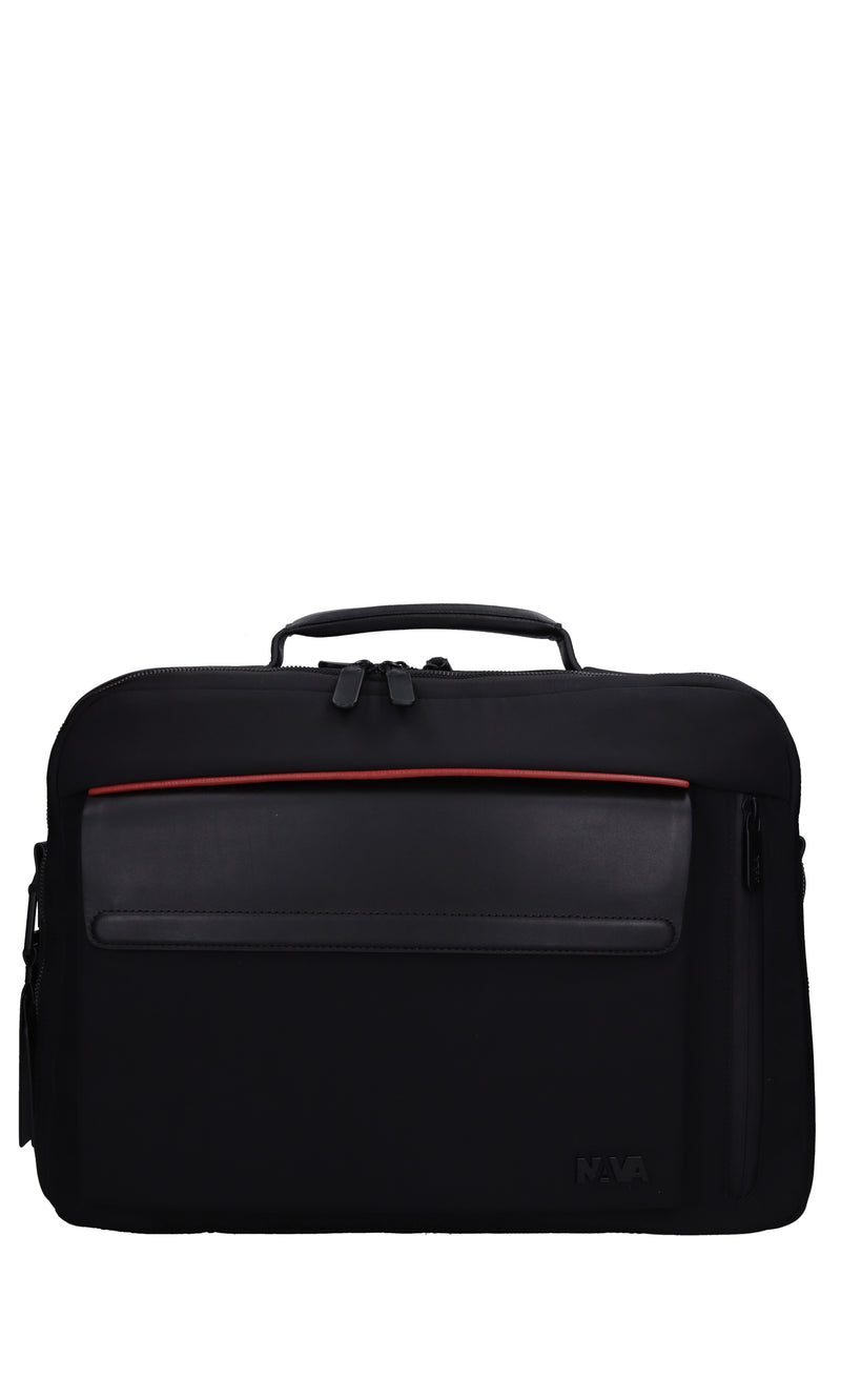 Borsa in pelle e tessuto 