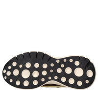 Sneakers in pelle e tessuto 