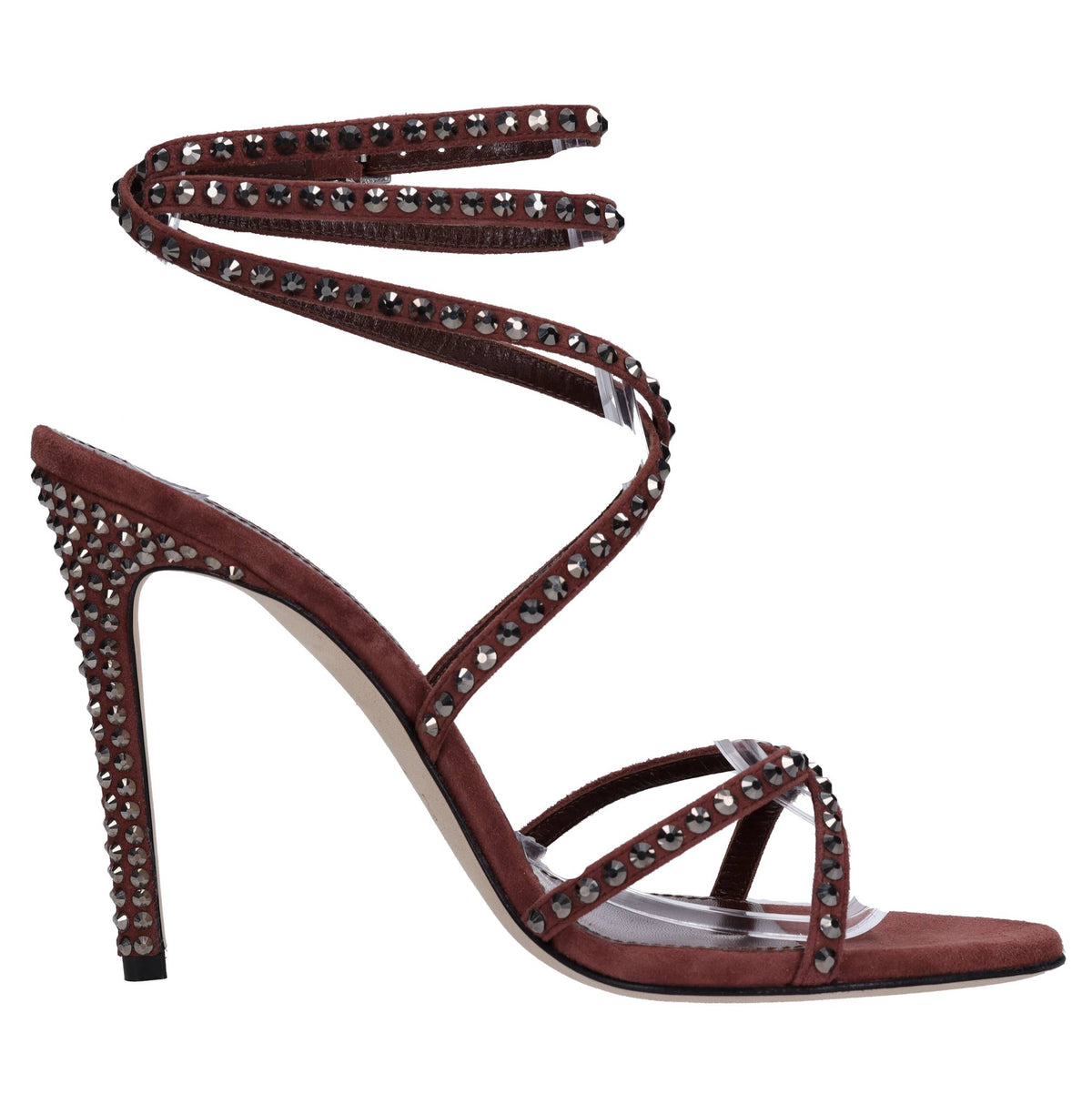Sandali holly zoe in camoscio con strass 