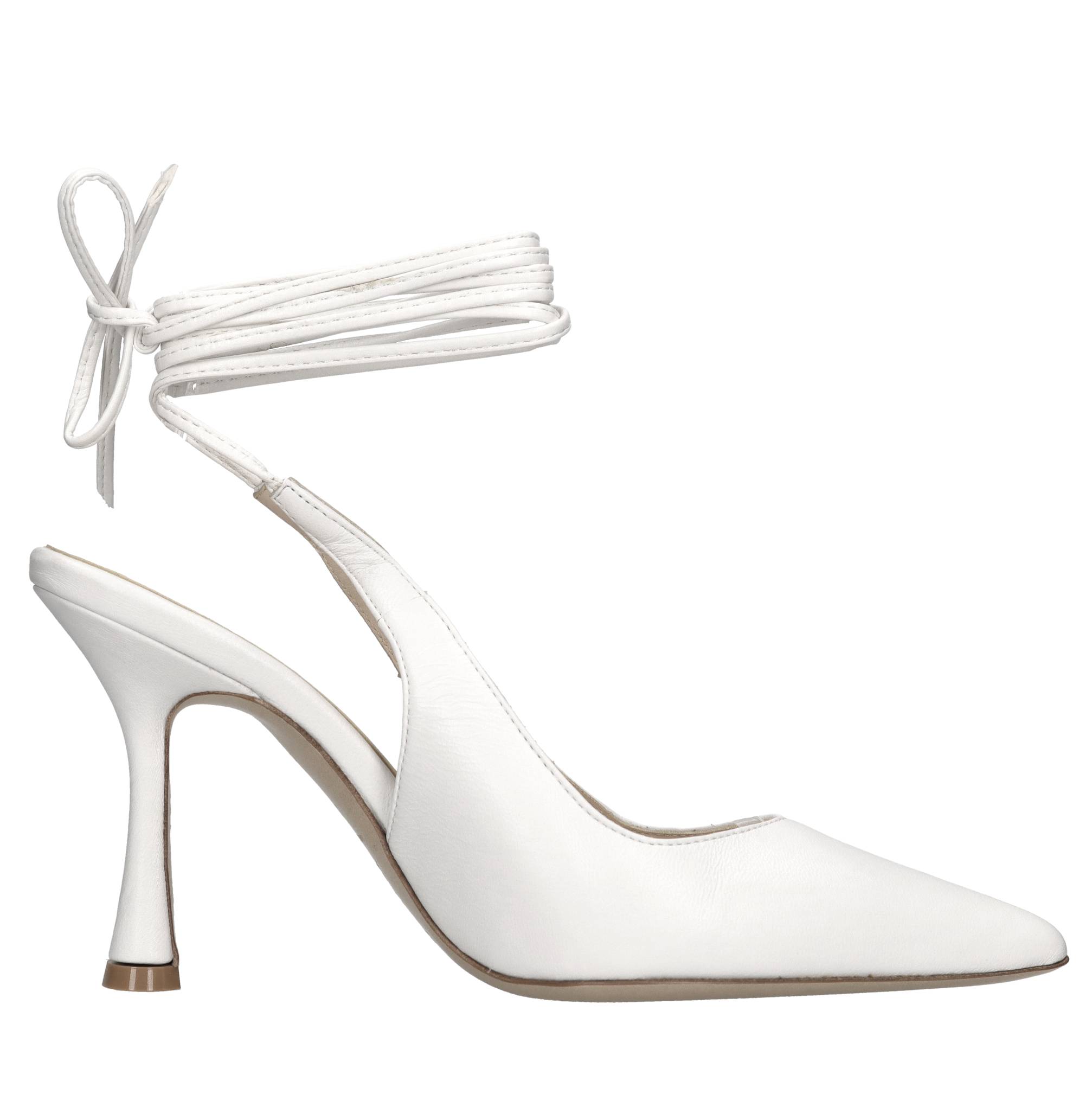 Décolleté slingback in pelle 