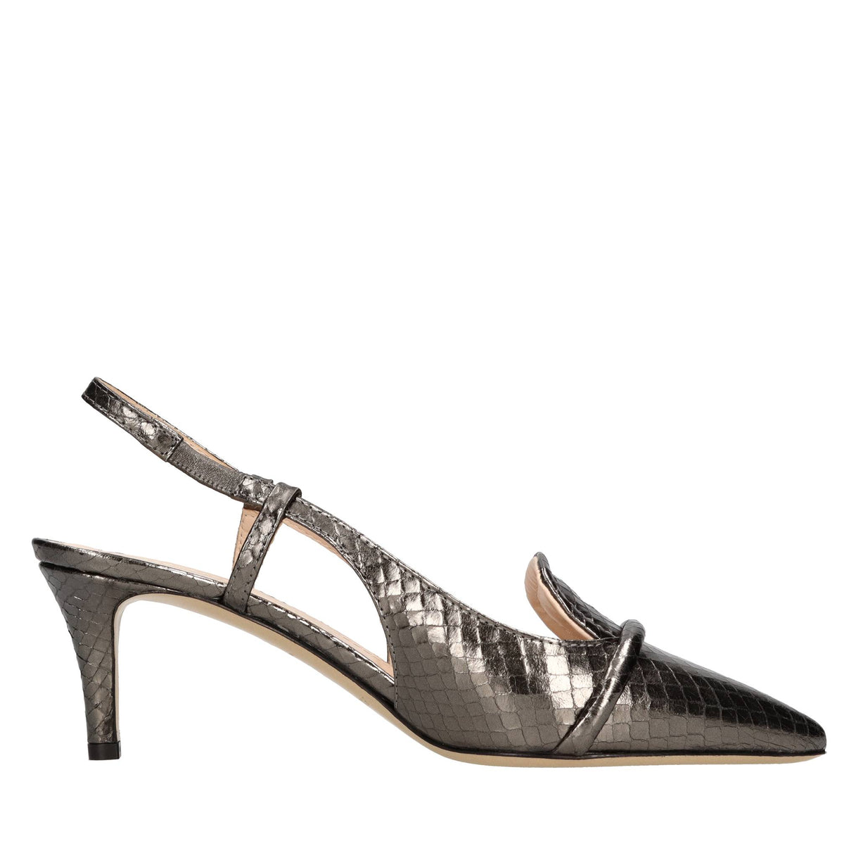 Décolleté slingback in pelle 