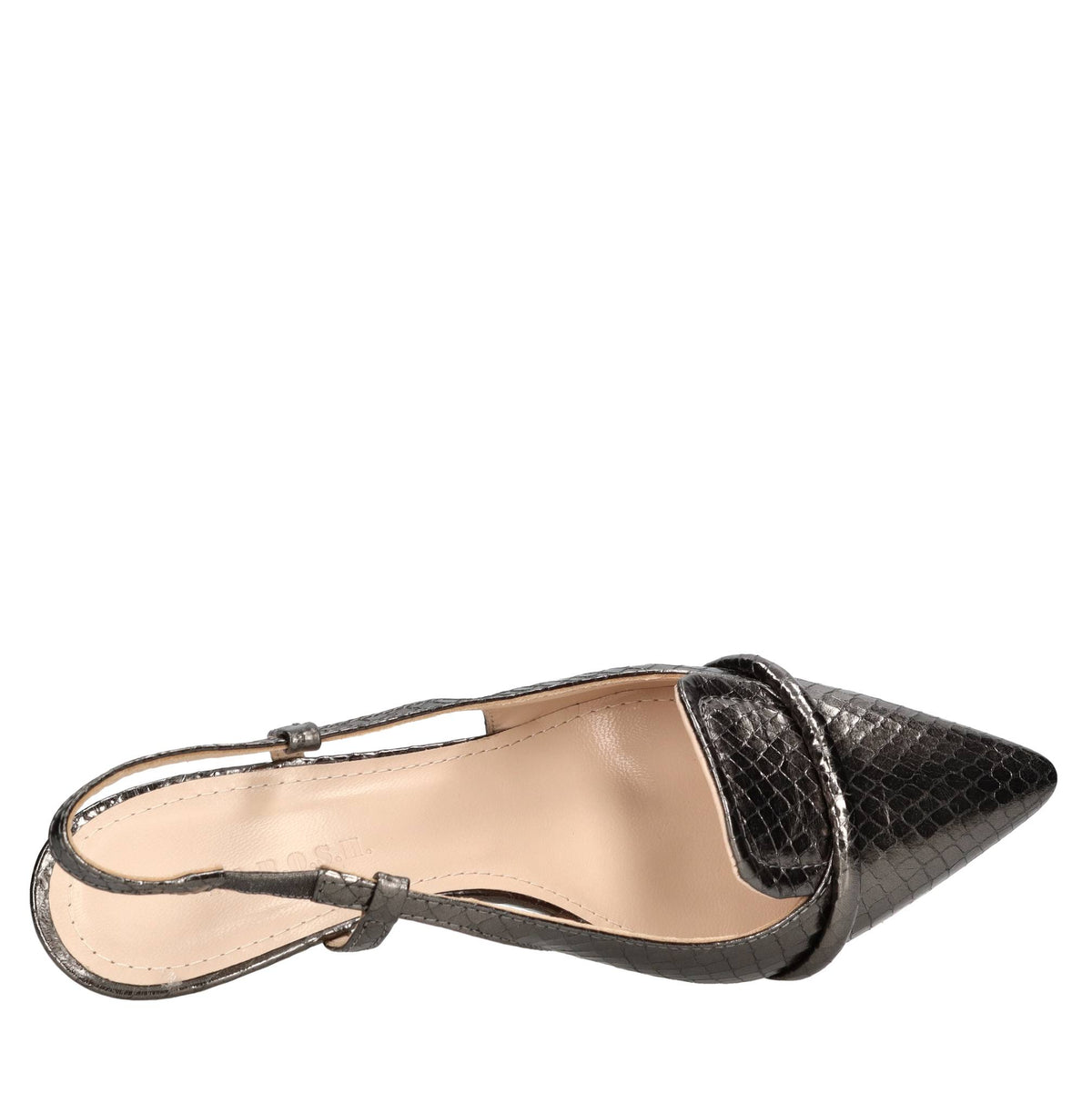 Décolleté slingback in pelle 