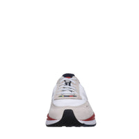 Sneakers in pelle e tessuto 