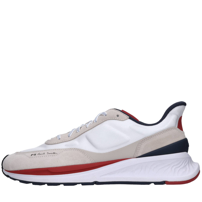 Sneakers in pelle e tessuto 
