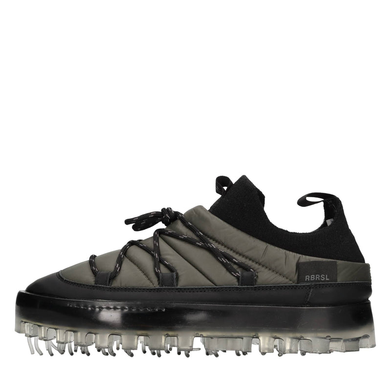 Sneakers in pelle e tessuto 