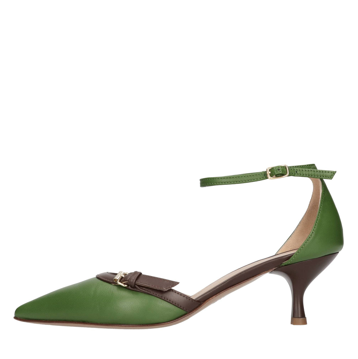 Décolleté slingback in pelle 