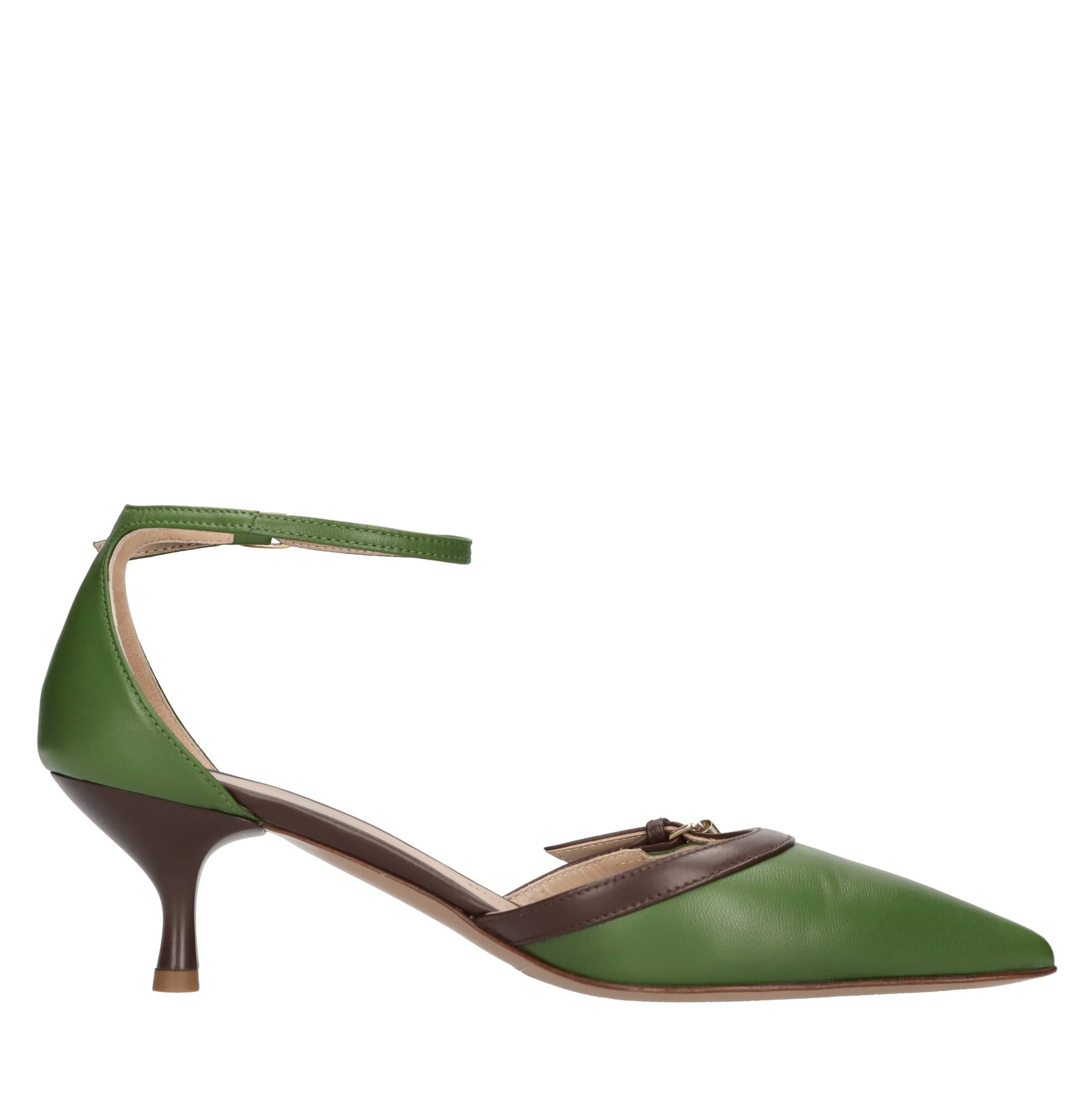 Décolleté slingback in pelle 