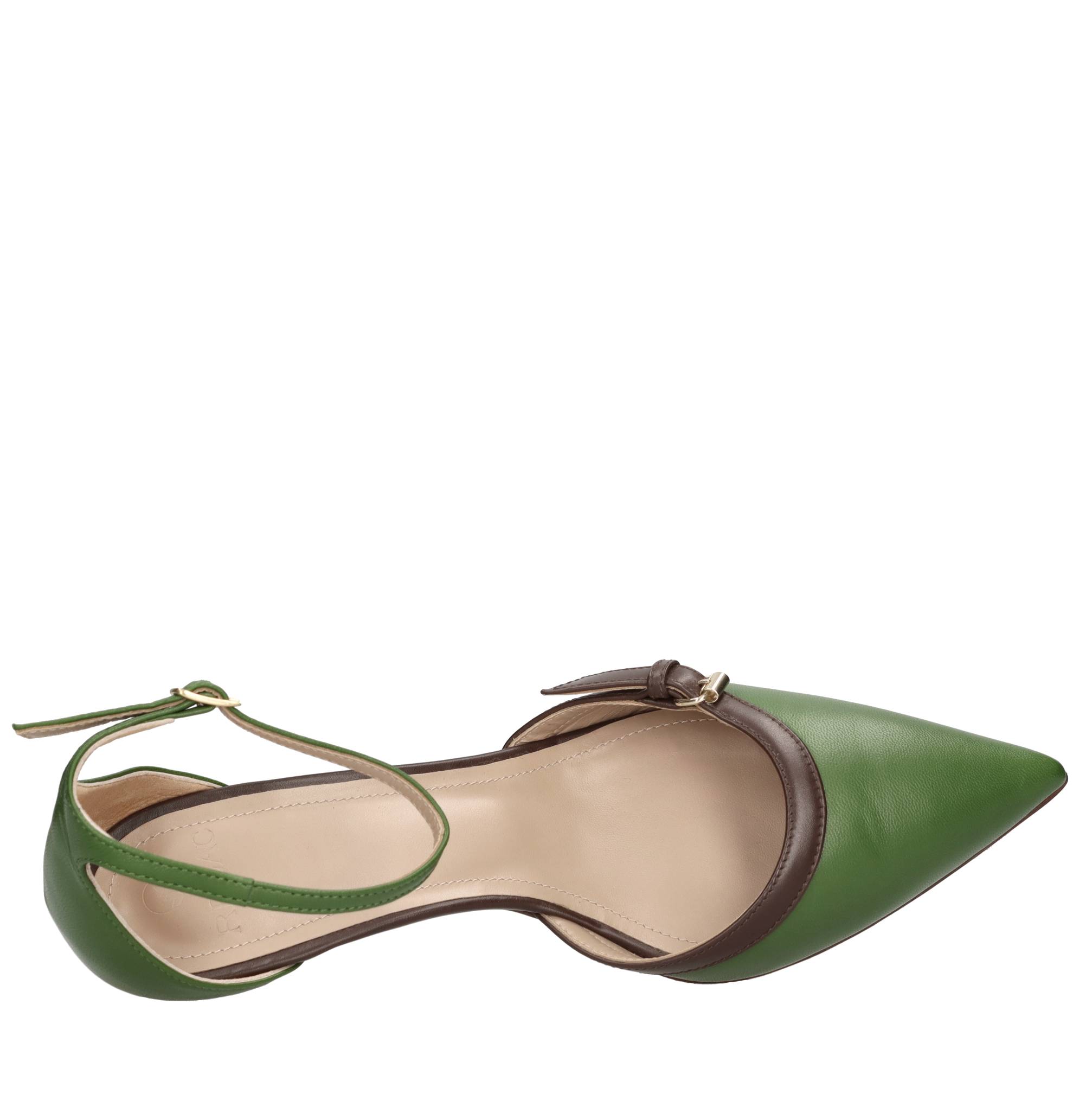 Décolleté slingback in pelle 