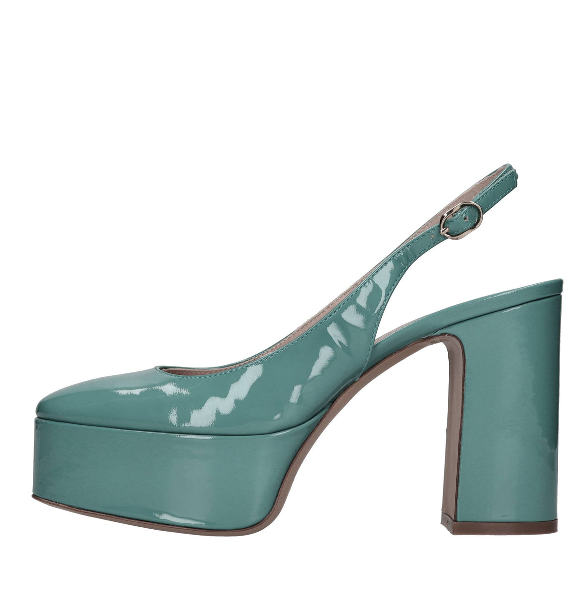 Décolleté slingback in pelle 