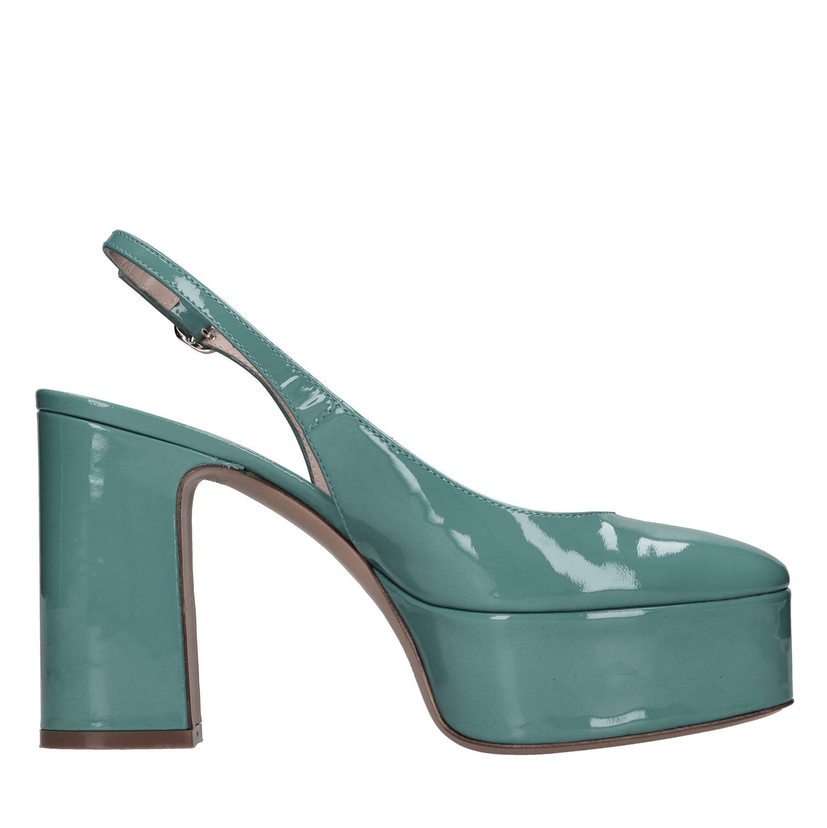 Décolleté slingback in pelle 