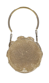 Borsa mini in metallo e strass 