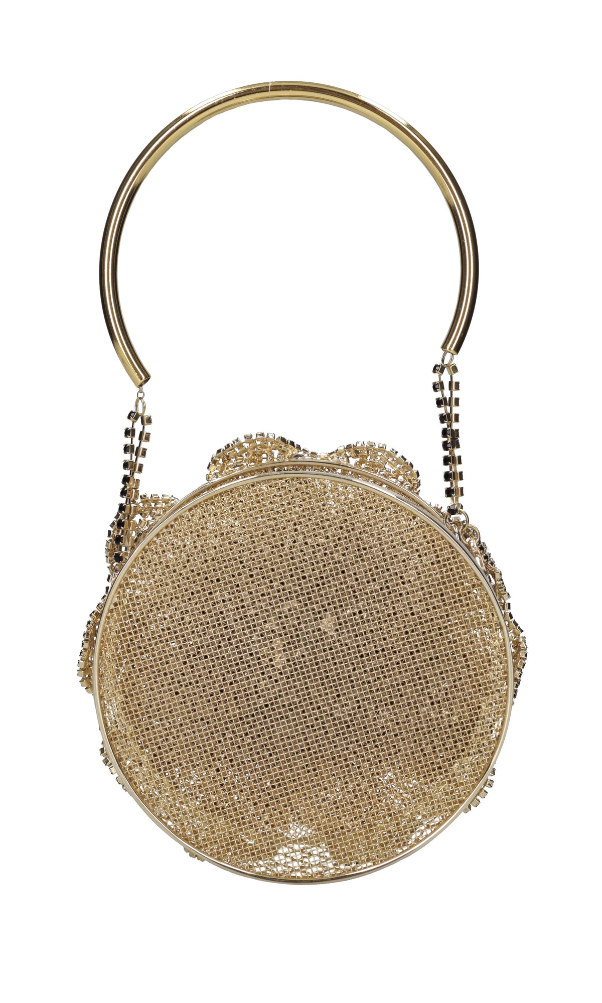 Borsa mini in metallo e strass 