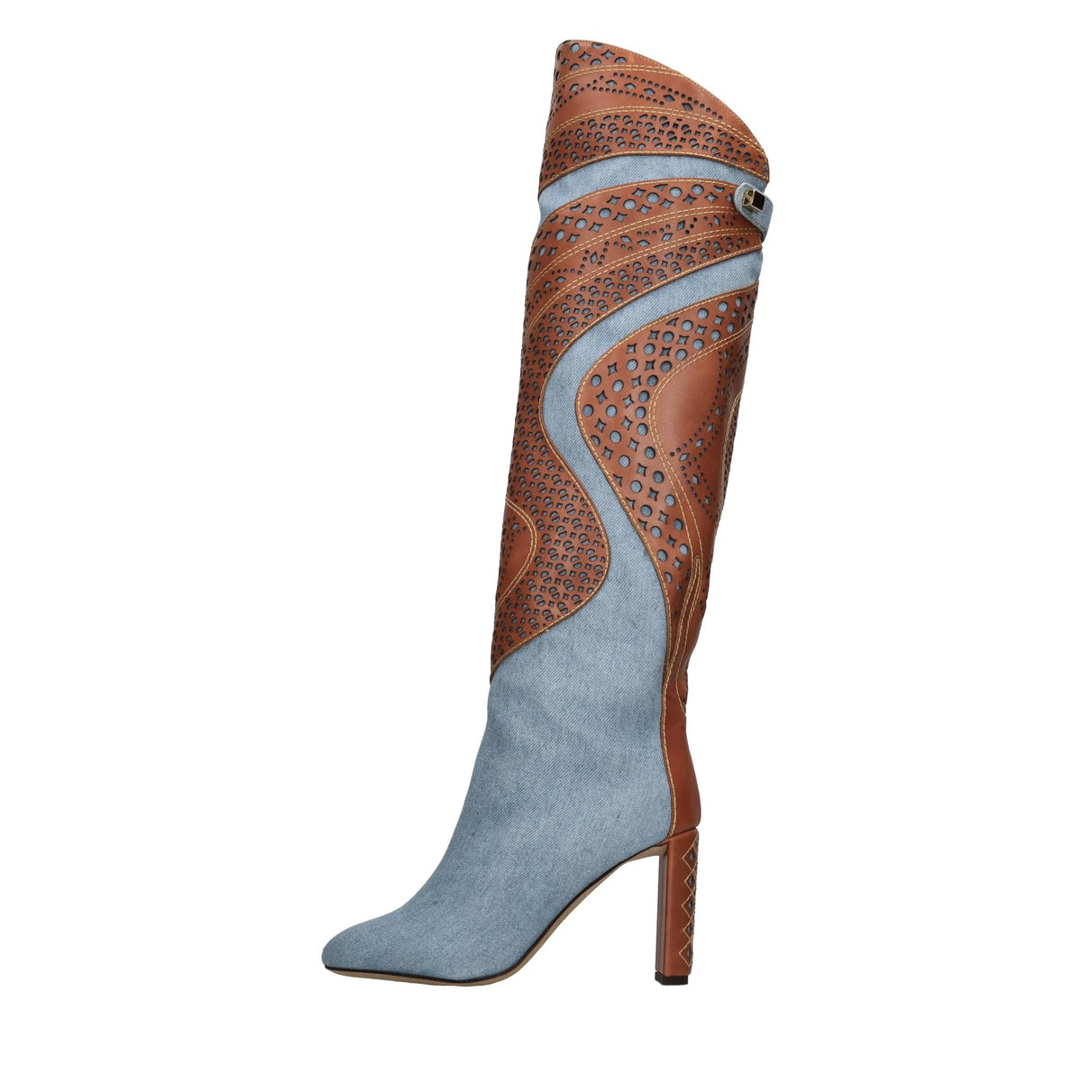 Stivali modello AURORA LUC in  denim e pelle 