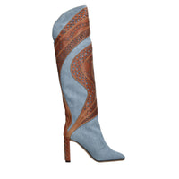 Stivali modello AURORA LUC in  denim e pelle 