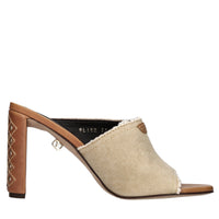 Mules modello ALINA in pelle e tessuto 