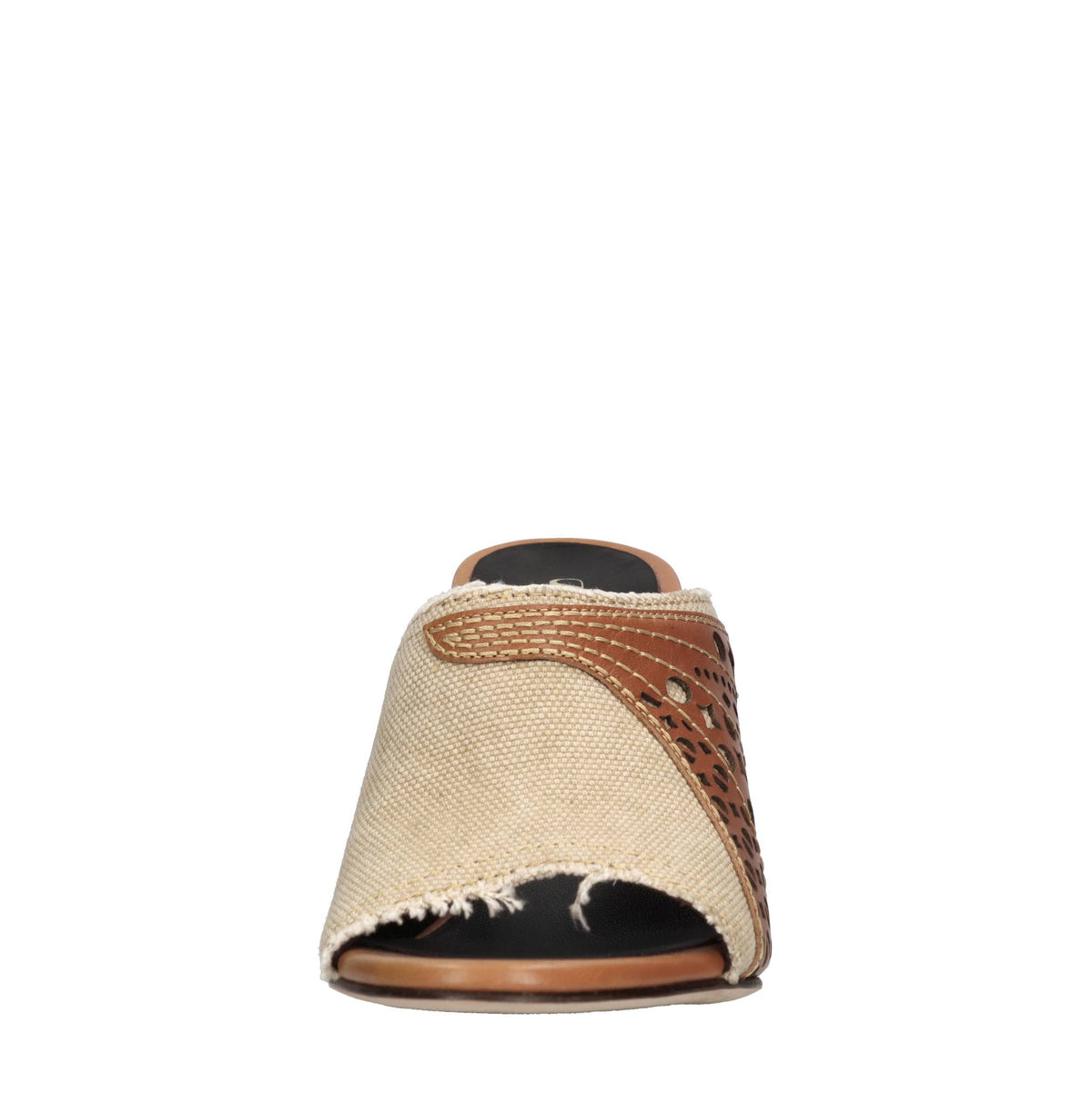 Mules modello ALINA in pelle e tessuto 