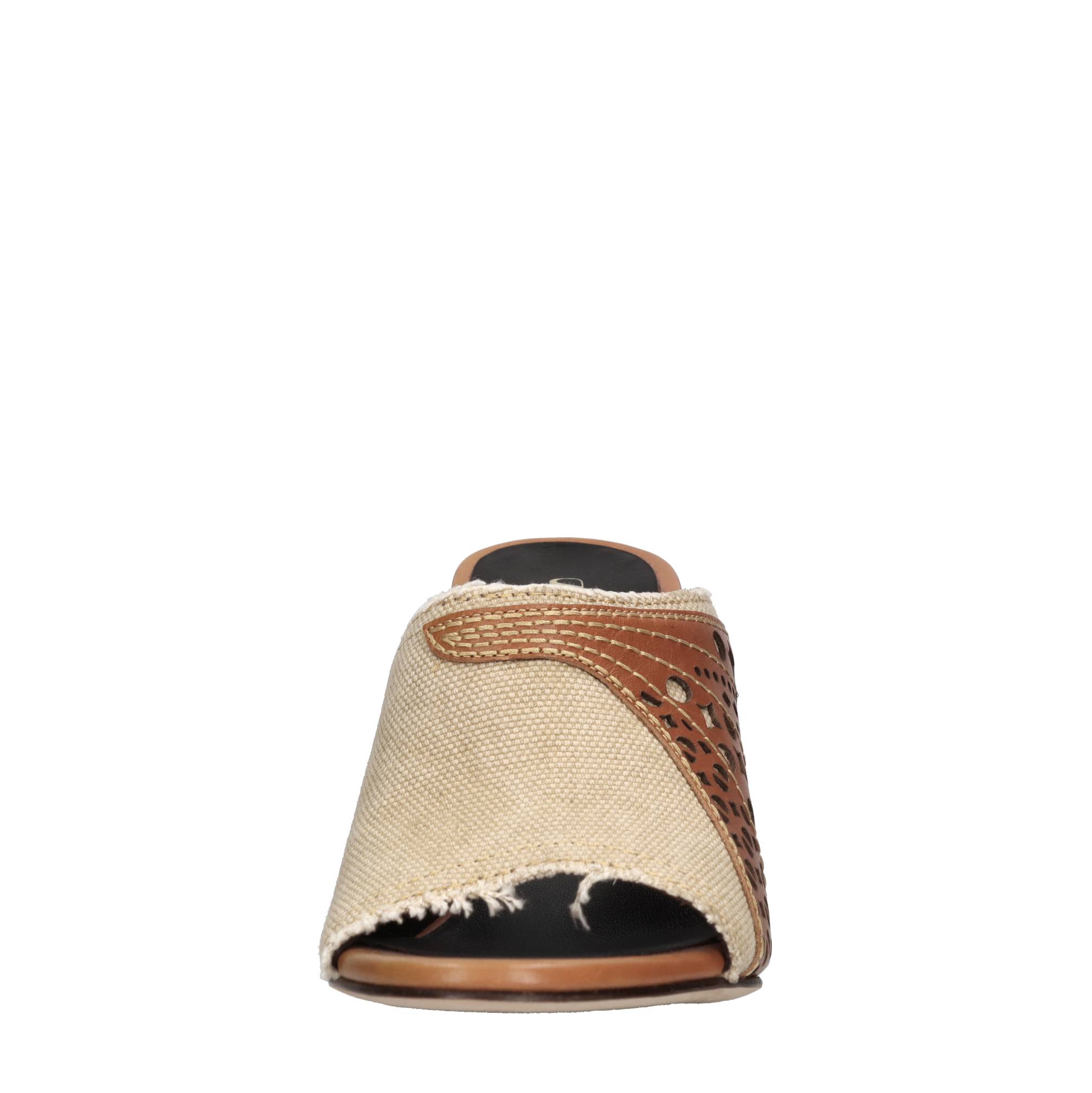 Mules modello ALINA in pelle e tessuto 