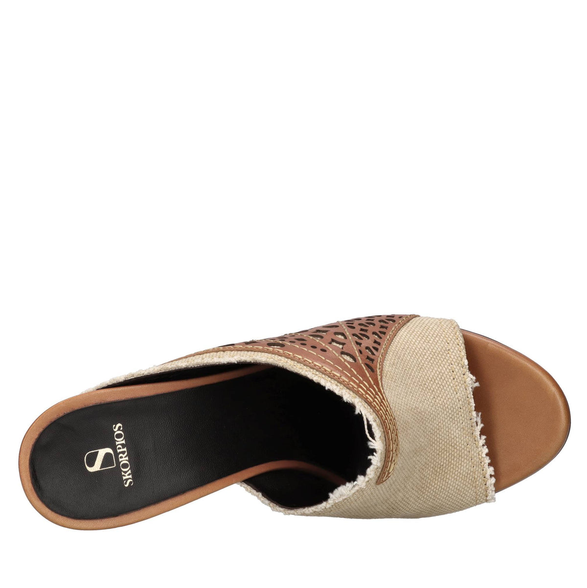 Mules modello ALINA in pelle e tessuto 