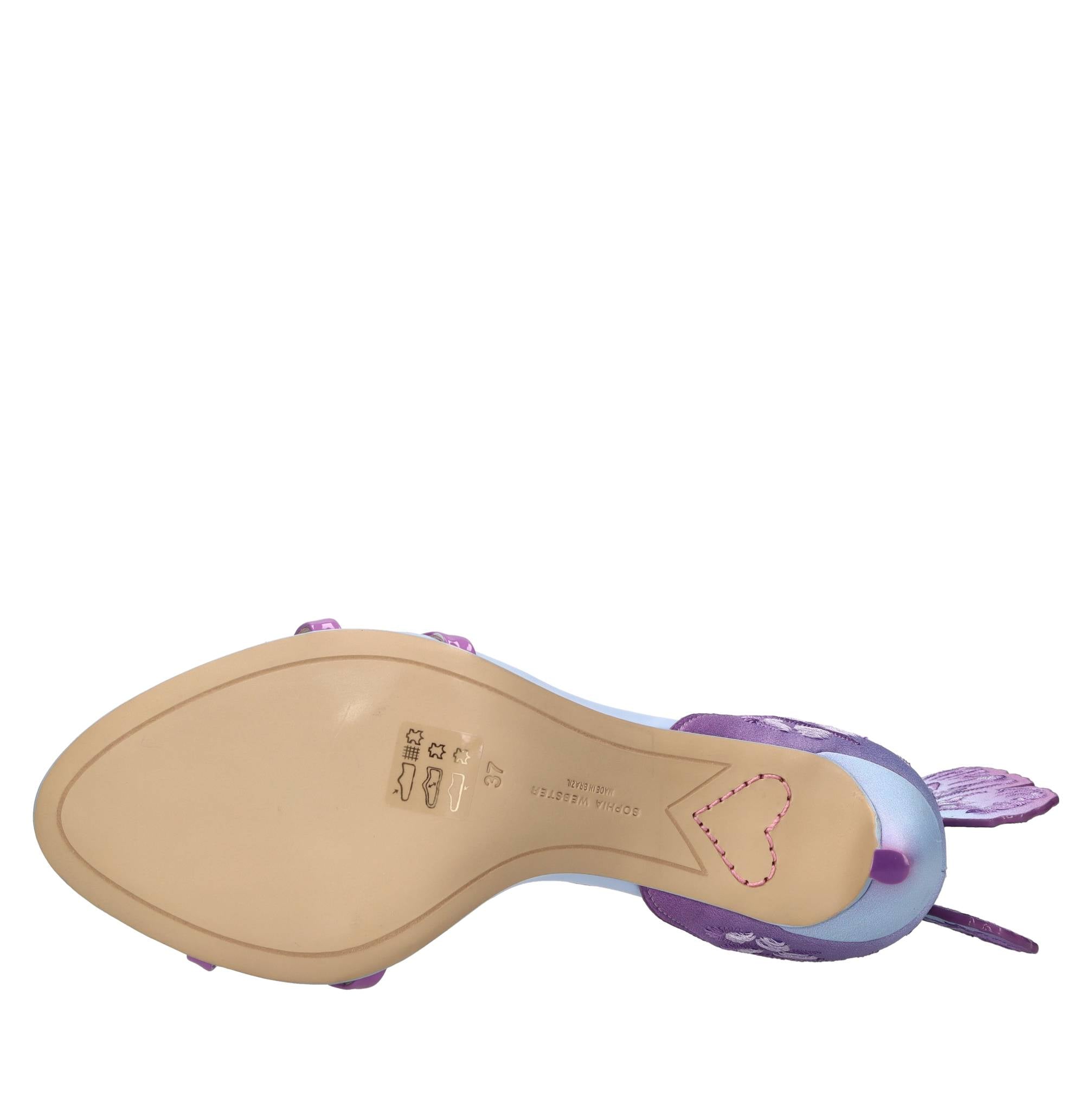 Sandali modello CHIARA in pelle e tessuto 