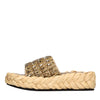 STRATEGIA Fabric and raffia mules