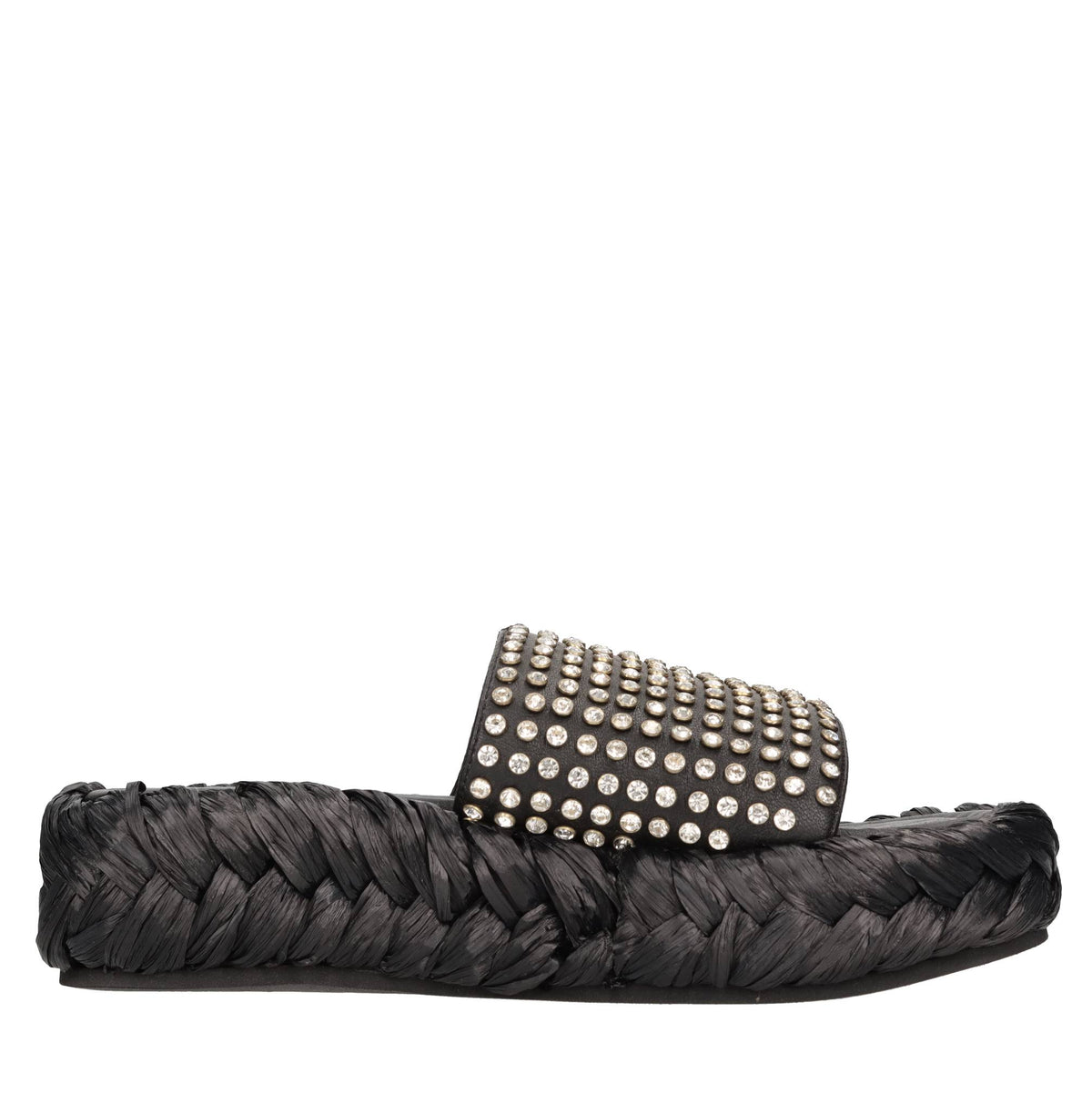 Mules in pelle e strass 
