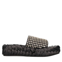 Mules in pelle e strass 