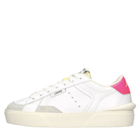 Sneakers in pelle e tessuto 