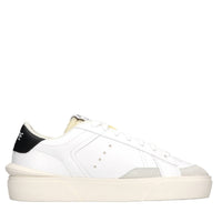 Sneakers in pelle e tessuto 