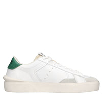 Sneakers in pelle e tessuto 