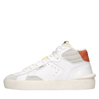 Sneakers in pelle e tessuto 