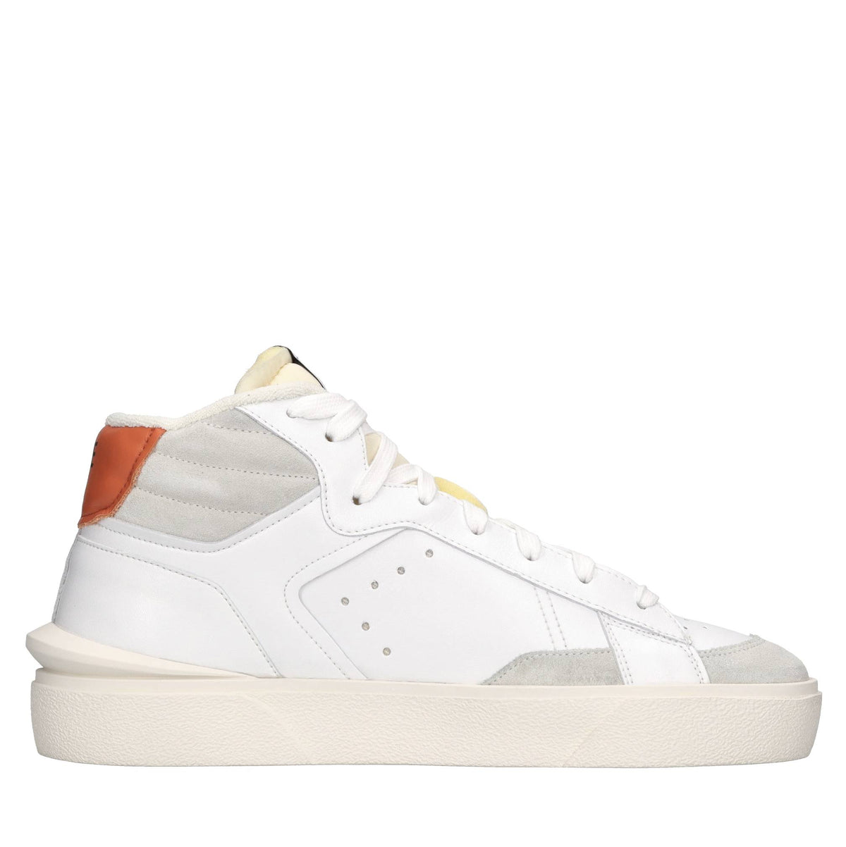 Sneakers in pelle e tessuto 
