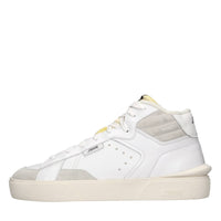Sneakers in pelle e tessuto 