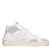 Sneakers in pelle e tessuto 