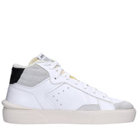 Sneakers in pelle e tessuto 