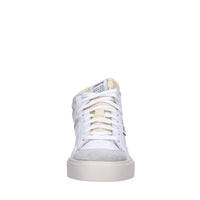 Sneakers in pelle e tessuto 