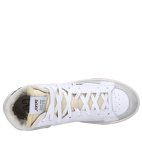 Sneakers in pelle e tessuto 