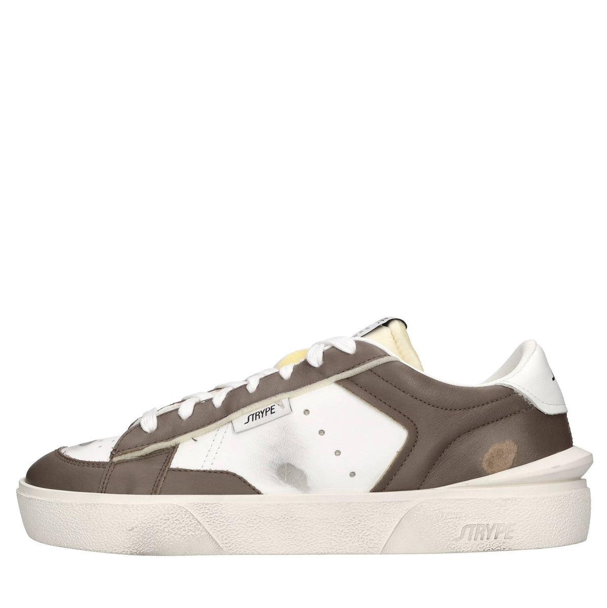 Sneakers in pelle e tessuto 