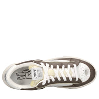 Sneakers in pelle e tessuto 