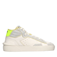 Sneakers in pelle e tessuto 