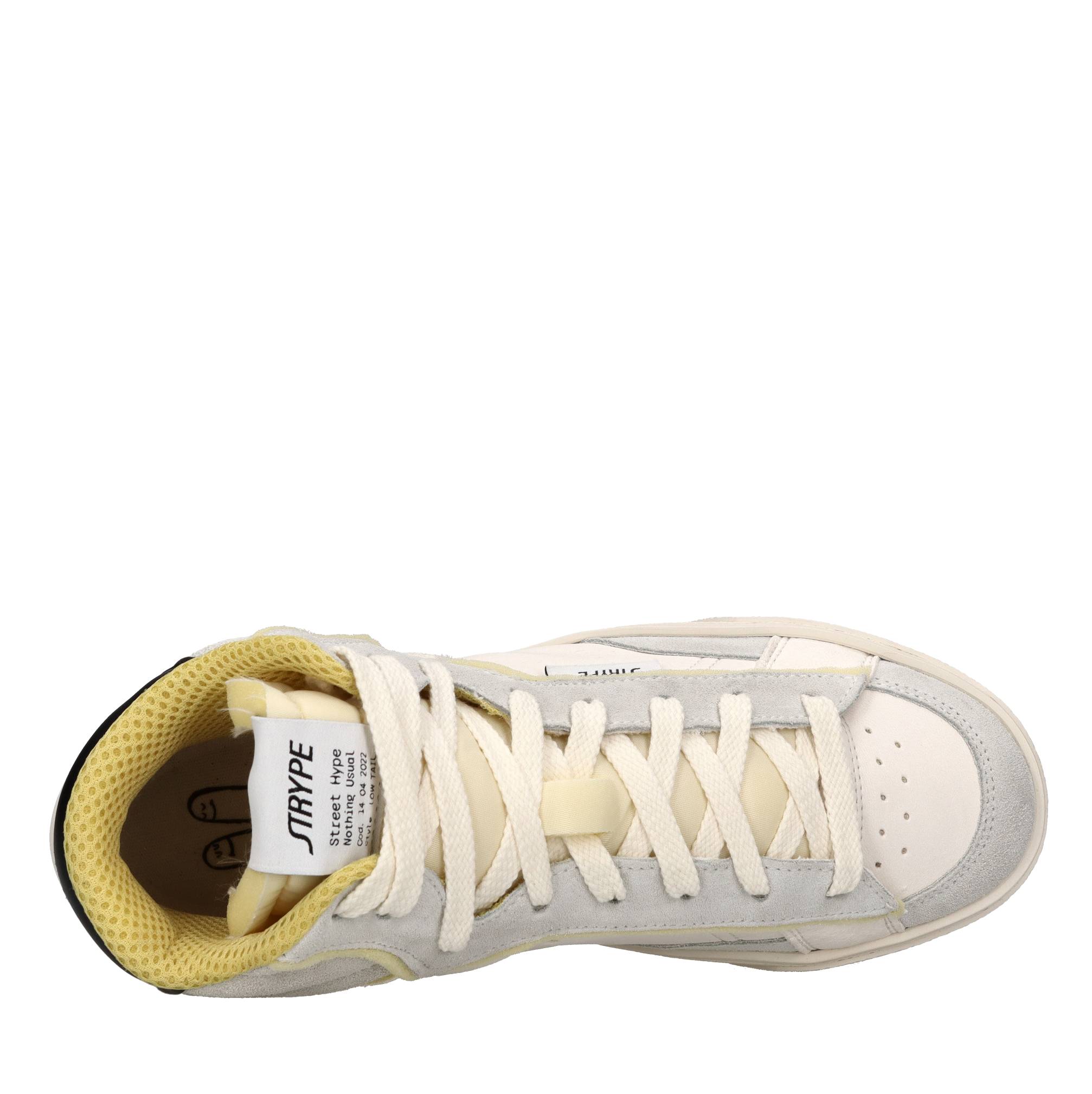 Sneakers in pelle e tessuto 
