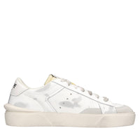 Sneakers in pelle e tessuto 