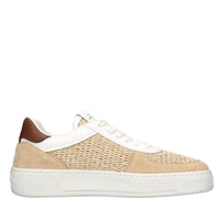 Sneakers in pelle e rafia 